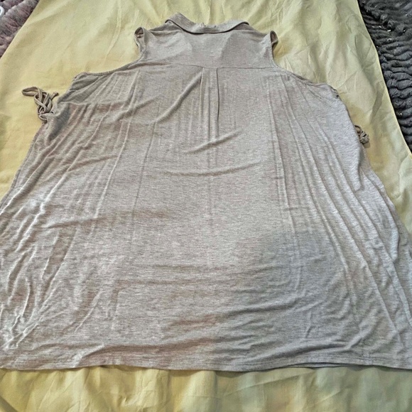 NEW PHOTOS! LACE UP KNIT TUNIC, LINEN COLOUR, SIZE 4X, SLEEVELESS, PENNINGTONS, - Picture 13 of 14